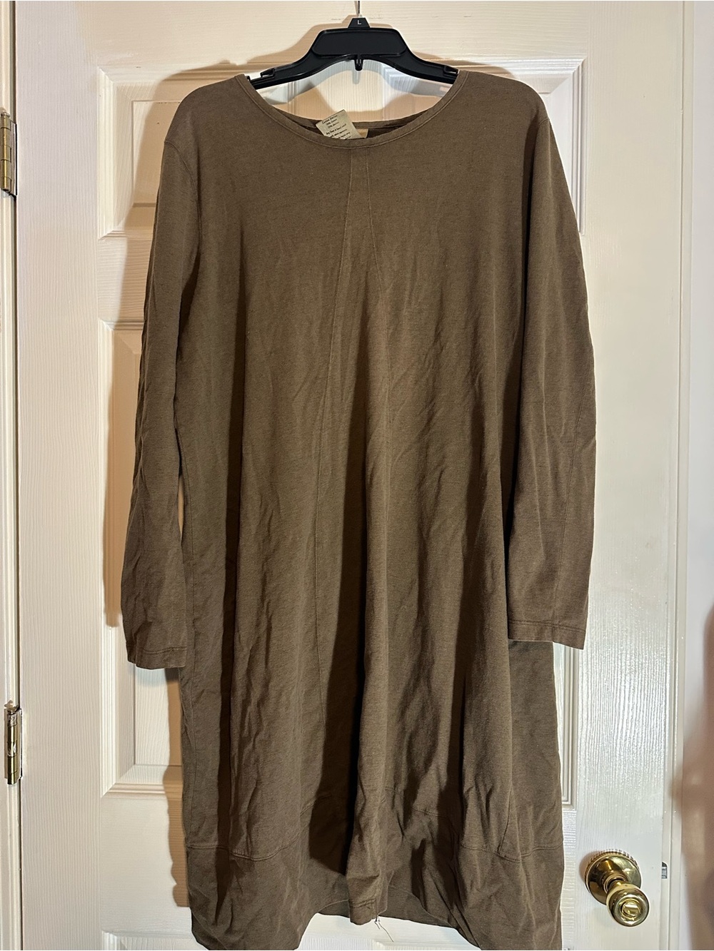 Blue Fish Olive Brown Long Sleeve Swing Dress